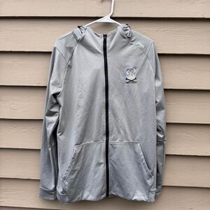 Unrl Men's Grey and Silver Hoodie